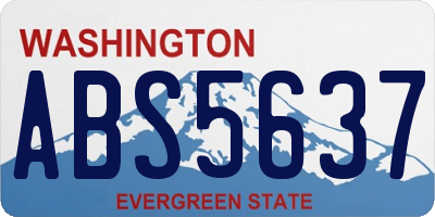 WA license plate ABS5637