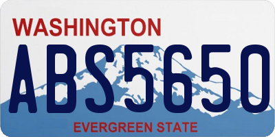 WA license plate ABS5650
