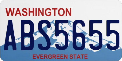 WA license plate ABS5655