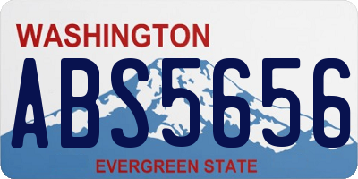 WA license plate ABS5656
