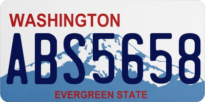 WA license plate ABS5658