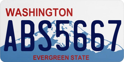 WA license plate ABS5667