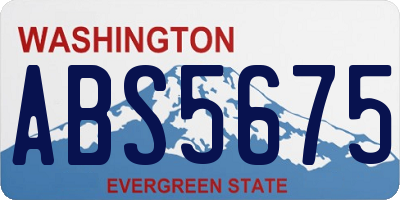 WA license plate ABS5675