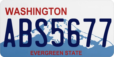 WA license plate ABS5677