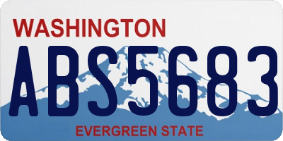 WA license plate ABS5683
