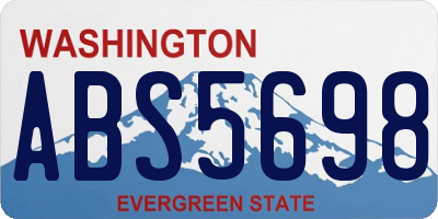 WA license plate ABS5698