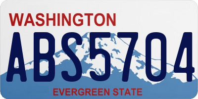 WA license plate ABS5704