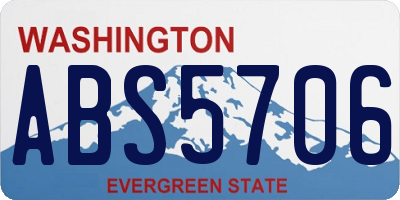 WA license plate ABS5706