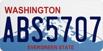 WA license plate ABS5707