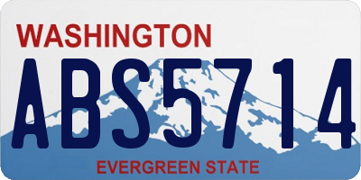 WA license plate ABS5714
