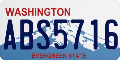 WA license plate ABS5716