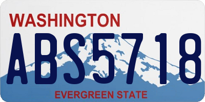 WA license plate ABS5718