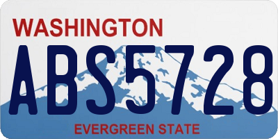 WA license plate ABS5728