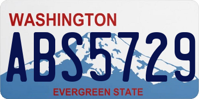WA license plate ABS5729