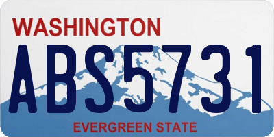 WA license plate ABS5731