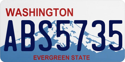 WA license plate ABS5735