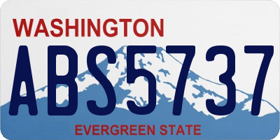 WA license plate ABS5737