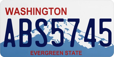 WA license plate ABS5745