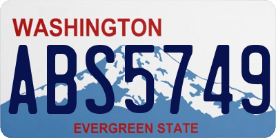WA license plate ABS5749