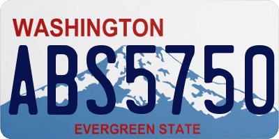 WA license plate ABS5750
