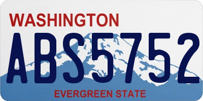 WA license plate ABS5752