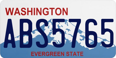 WA license plate ABS5765