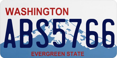 WA license plate ABS5766
