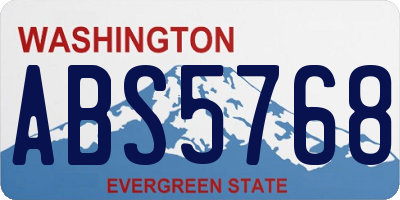 WA license plate ABS5768