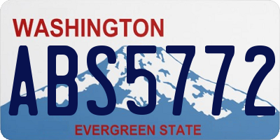 WA license plate ABS5772
