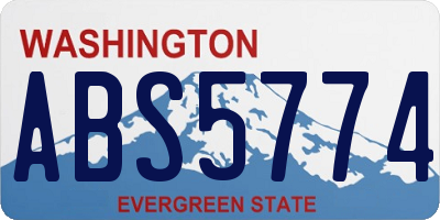 WA license plate ABS5774