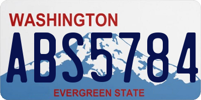 WA license plate ABS5784
