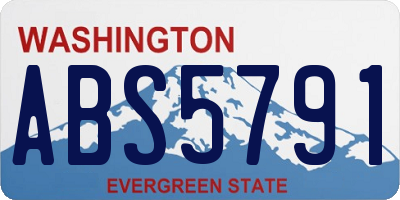 WA license plate ABS5791
