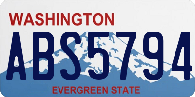 WA license plate ABS5794