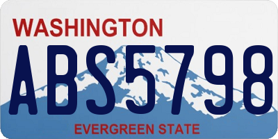 WA license plate ABS5798