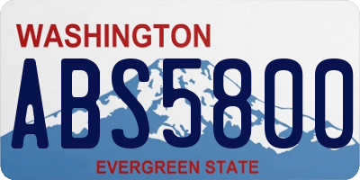 WA license plate ABS5800