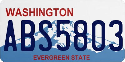 WA license plate ABS5803