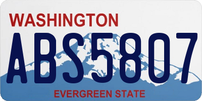 WA license plate ABS5807
