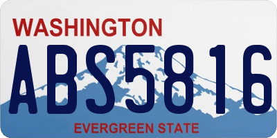 WA license plate ABS5816