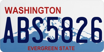 WA license plate ABS5826