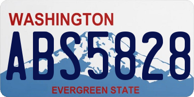 WA license plate ABS5828