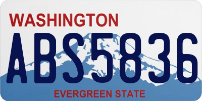 WA license plate ABS5836