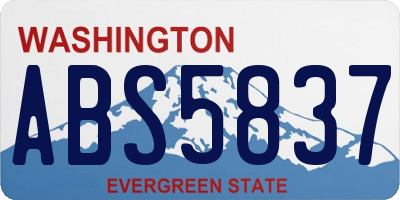 WA license plate ABS5837