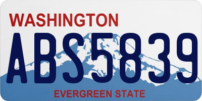 WA license plate ABS5839