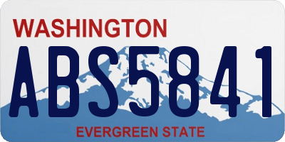 WA license plate ABS5841