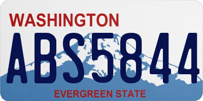 WA license plate ABS5844