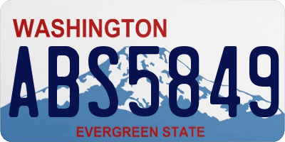 WA license plate ABS5849