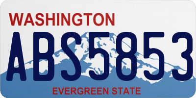 WA license plate ABS5853