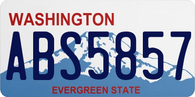 WA license plate ABS5857