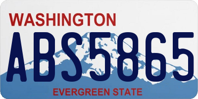 WA license plate ABS5865