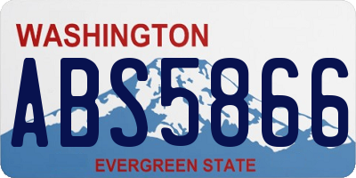 WA license plate ABS5866